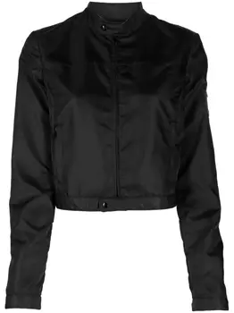 MM6 Maison Margiela укороченная куртка с нашивкой-логотипом, черный