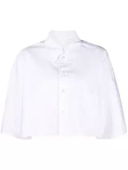 MM6 Maison Margiela укороченная поплиновая рубашка в тонкую полоску, белый