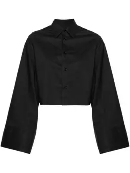MM6 Maison Margiela укороченная рубашка с удлиненными рукавами, черный