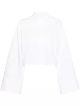 MM6 Maison Margiela укороченная рубашка с удлиненными рукавами, белый