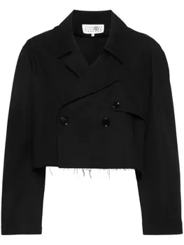 MM6 Maison Margiela укороченный двубортный жакет, черный