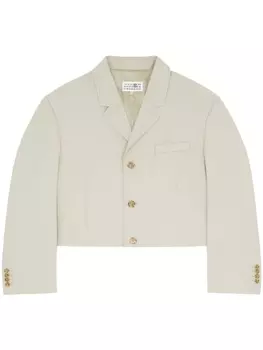 MM6 Maison Margiela укороченный однобортный блейзер, нейтральный цвет
