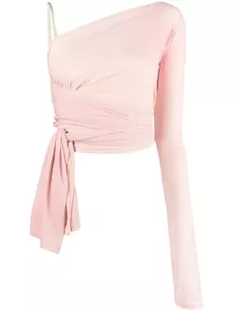 MM6 Maison Margiela укороченный топ асимметричного кроя, розовый