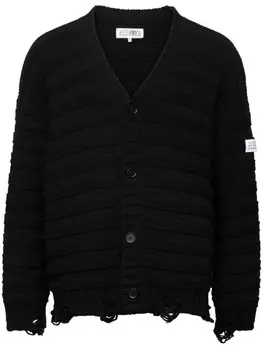 MM6 Maison Margiela вязаный кардиган с V-образным вырезом, черный