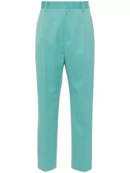 MM6 Maison Margiela зауженные брюки с декоративной строчкой, зеленый
