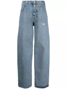 MM6 Maison Margiela зауженные джинсы с эффектом потертости, синий