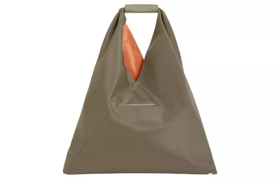 MM6 Maison Margiela Женская сумка на одно плечо из нейлона с телячьей кожей, зеленого цвета