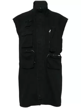 MM6 Maison Margiela жилет на молнии с карманами, черный