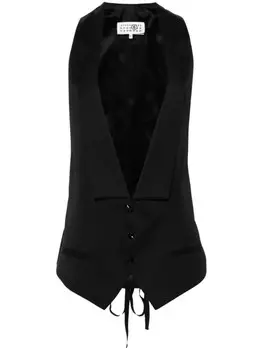 MM6 Maison Margiela жилет с лацканами-шалькой, черный