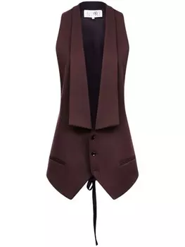 MM6 Maison Margiela жилет с поясом и вставками, коричневый