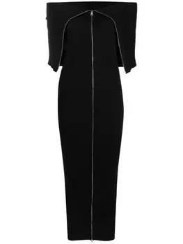 MM6 Maison Margiela zip-up ribbed-knit maxi dress, черный