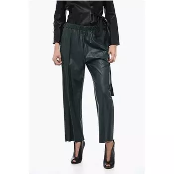 MM6 Штаны из эко-кожи с эластичным поясом Maison Margiela, Green