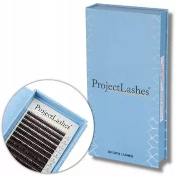 Мм ТЕМНО-коричневые ресницы Project Lashes CC 0,07 5-12