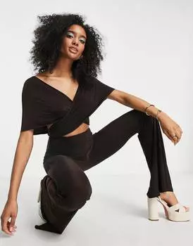 Многоцелевой облегающий комбинезон шоколадного цвета ASOS DESIGN