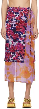Многоцветная юбка-миди с цветочным принтом Dries Van Noten