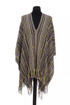 Многоцветное шерстяное женское пончо Missoni