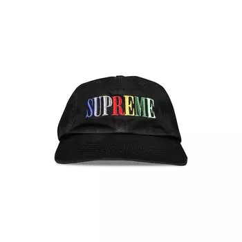 Многоцветный логотип Supreme, 6 панелей, черный