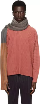 Многоцветный шарф RB_Drawing от Ronan Bouroullec Edition HOMME PLISSe ISSEY MIYAKE, Orange