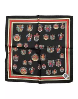 Многоцветный шелковый квадратный мужской платок-шарф Dolce & Gabbana, мультиколор