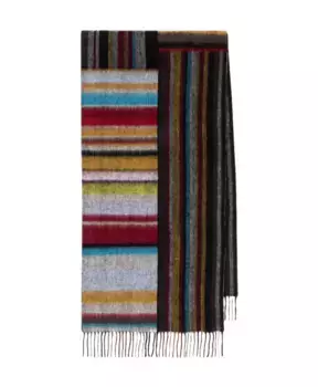 Многоцветный шерстяной полосатый шарф квадратного дизайна Ps By Paul Smith, мультиколор