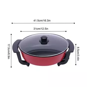 Многофункциональная кастрюля с двойной сеткой, 220 В, Инь Ян, горячая кастрюля со стеклянной крышкой, 6 л, электрическая плита с антипригарным покрытием, варочная панель, кастрюля для супа GreatDEshop2021