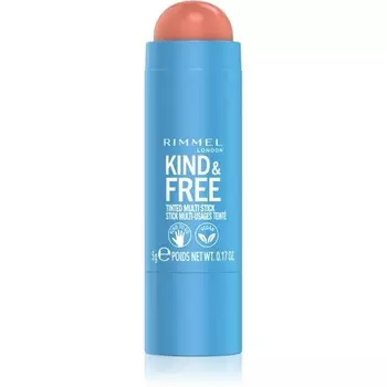 Многофункциональная косметика Rimmel Kind & Free для макияжа глаз, губ и лица оттенок 002 Персиковые щеки 5 г