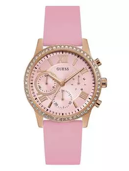 Многофункциональные часы из силикона розового золота и румян Guess Factory