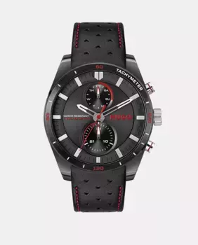 Многофункциональные черные кожаные мужские часы Fast 1530370 Hugo