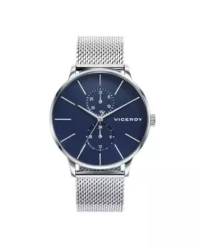 Многофункциональные мужские часы Beat 46753-37 из стали и миланской сетки Viceroy, серебро