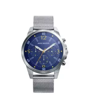 Многофункциональные мужские часы Shibuya из стали с миланской сеткой Mark Maddox, серебрянный
