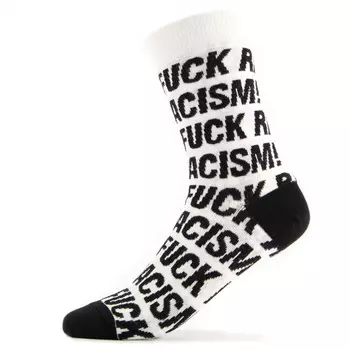 Многофункциональные носки Dedicated Socks Sigtuna Fuck Racism Pattern, белый