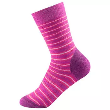 Многофункциональные носки Devold Multi Heavy Kid Sock, цвет Fuchsia Stripe