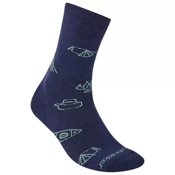 Многофункциональные носки Icebreaker Merino Lifestyle Ultralight Crew Camp Essentials, цвет Royal Navy/Cloud Ray