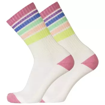 Многофункциональные носки Uphillsport Lifestyle Merino Sport Stripes M3, цвет White/Lila With Stripes