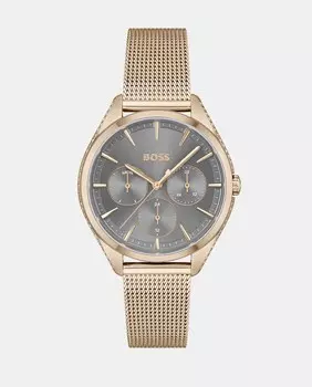 Многофункциональные женские часы Saya 1502639 со стальной сеткой Boss, розовый