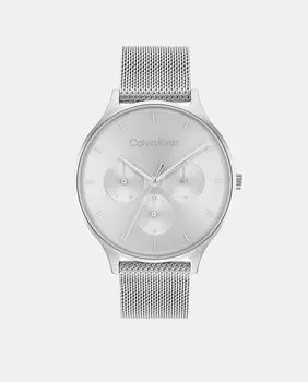 Многофункциональные женские часы Timeless 25200104 со стальной сеткой Calvin Klein, серебро