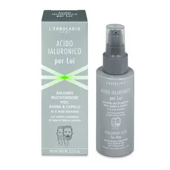 Многофункциональный бальзам для лица, бороды и волос, 100 мл L'Erbolario Acido ialuronico per lui