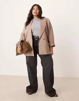 Многофункциональный блейзер ASOS DESIGN Curve цвета мокко