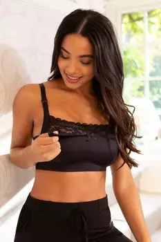 Многофункциональный бюстгальтер для грудного вскармливания Rebel удлиненного кроя Pour Moi, черный