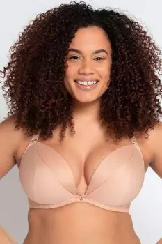 Многофункциональный бюстгальтер с глубоким вырезом и мягкими чашечками Curvy Kate, бежевый