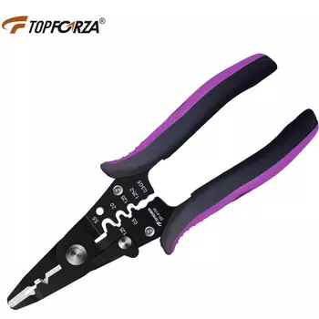 Многофункциональный инструмент для зачистки проводов TOPFORZA SP-4106. Щипцы для резки, зачистки и обжима проводов 5 в 1. Инструмент для зачистки проводов 0,05–5,5 мм.