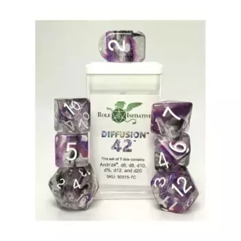 Многогранные игральные кости — 42, арочные d4 с белыми цифрами (7), Game Dice - Diffusion (Role 4 Initiative)