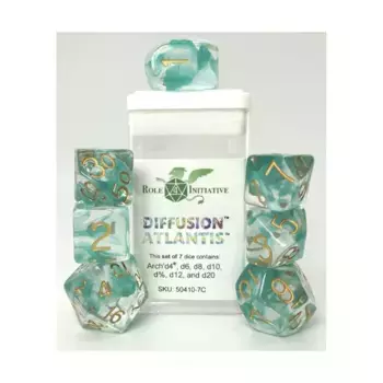 Многогранные игральные кости — Атлантида, арка d4 с белыми цифрами (7), Game Dice - Diffusion (Role 4 Initiative)