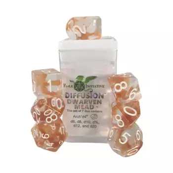 Многогранные игральные кости — гномья медовуха, арка d4 с белыми цифрами (7), Game Dice - Diffusion (Role 4 Initiative)