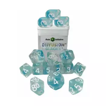 Многогранные игральные кости — ледник, арка d4 с белыми цифрами (15), Game Dice - Diffusion (Role 4 Initiative)