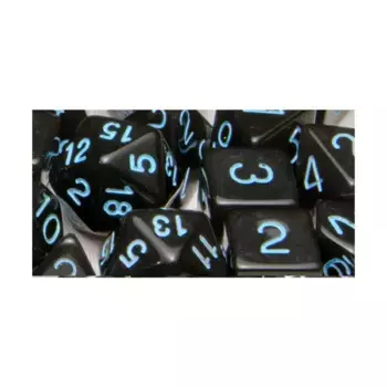 Многогранные игральные кости — полупрозрачный черный с синим, Arch'd4, Game Dice - Translucent (Role 4 Initiative)