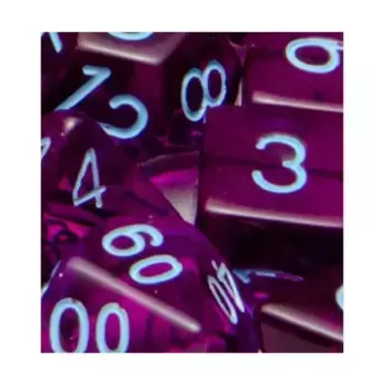 Многогранные игральные кости — полупрозрачный темно-фиолетовый со светло-голубым (7), Game Dice - Translucent (Role 4 Initiative)
