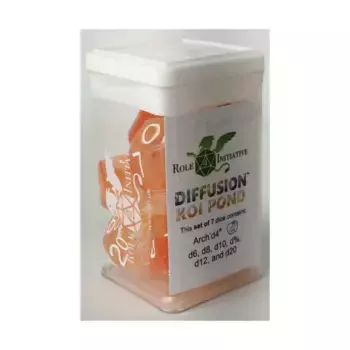 Многогранные игральные кости — Пруд с карпами кои, Arch'd4 (7), Game Dice - Diffusion (Role 4 Initiative)