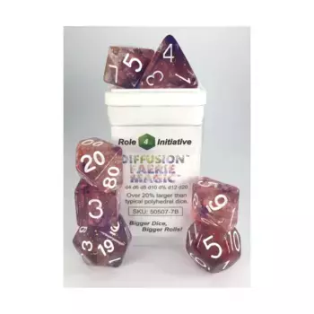 Многогранные игральные кости — Волшебная магия с белыми цифрами (7), Game Dice - Diffusion (Role 4 Initiative)