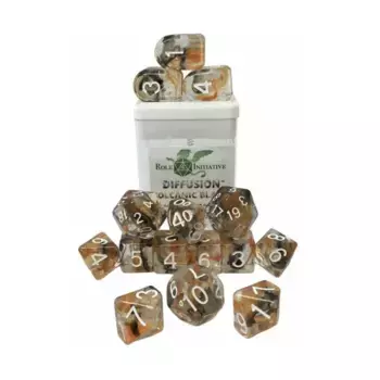Многогранные игральные кости — вулканический взрыв, арка d4 с белыми цифрами (15), Game Dice - Diffusion (Role 4 Initiative)